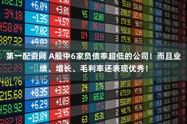 第一配资网 A股中6家负债率超低的公司！而且业绩、增长、毛利率还表现优秀！