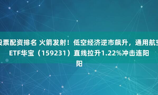 股票配资排名 火箭发射！低空经济逆市飙升，通用航空ETF华宝（159231）直线拉升1.22%冲击连阳